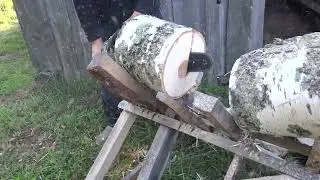 Бензопила HUTER BS-62. Делаем ножки для скамейки из ствола берёзы))