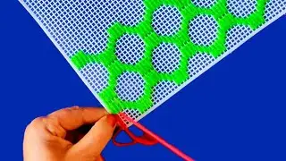new plastic canvas hand fan filling design || hand embroidery on plastic canvas ||
