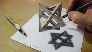 Drawing Floating STAR - How to Draw 3D STAR - Trick Art by Vamos