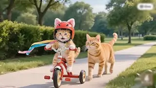 Mama Cat Works Hard at a Restaurant to Buy a New Bicycle for Kitten 🚲❤️ | Heartwarming