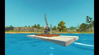 Scrap Mechanic Survival - Watergun Speedboat Test - Fun with WaterGun.lua