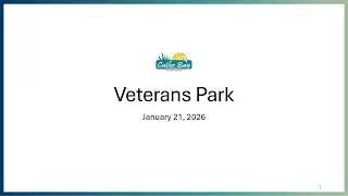 Veterans Park Update: Environmental Review, Soil Remediation, and Master Plan