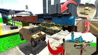 Train Vs Military tank, military Jeep || indian bike driving 3D || 🚗🚗⛽