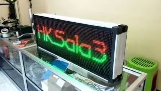 Running Text Dua Sisi 40x100cm Mix Warna Wifi Outdoor
