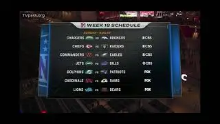 Here your week 18 schedule 