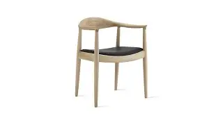 The Chair - Ash - Black Leather - Inspired By Hans J. Wegner