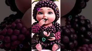 🫐 Chubby Blackberry Mama & Baby ASMR 😍 | Cute Fruit Eating #Shorts