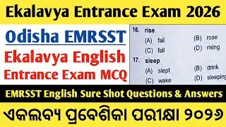 Eklavya Entrance 2026/27 | English Preparation | Odisha EMRSST Exam