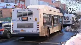 MTA NYCT: 2012 NFI C40LF #421 #444 on the B11 to Sunset Park/deadheading at 49 St/8 Av