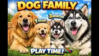 Dog Family Play Time 🐶❤️ | Adult Dogs & Cute 3-Month-Old Puppies Fun Together