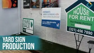 Digital printing and cutting of Coroplast: Yard sign production at Front Signs factory