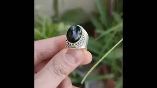 Natural Black Onyx Oval 925 Sterling Solid Silver Handmade Ring, Black Onyx Silver Ring #jewelry