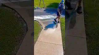 Oddly satisfying pressure washing with a turbo nozzle #satisfyingpressurewashing #turbonozzle