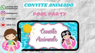 Convite Animado - Pool Party Menina