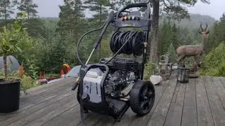 PowerPlus POWXG9100 first test run! Petrol engine power washer - high quality product!