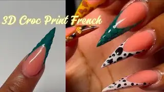 Croc Print Nail Design💕 : Step-by-Step Tutorial 💅✨