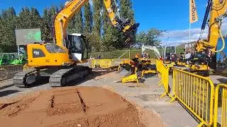 Liebherr 914 compact crawler excavator Engcon tiltrotator stand demonstration PlantWorx Newark 2025