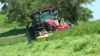mähen mit Case jxu 85, Pöttinger alpha-motion 311, Kurmann 618 Twin