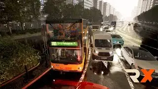 The Bus -  MAN Double Decker | Rainy Day Route 200 Realistic Driving 
