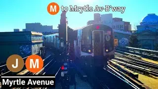 BMT Jamaica Line: [M] Train End/Begin Sevice Action @Myrtle Av-Broadway Featuring (J) Trains