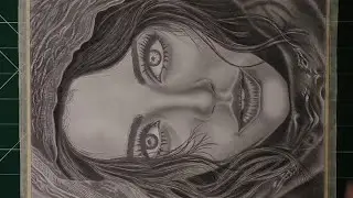 Realistic portrait drawing of beautiful girl in time lapse video for beginners 