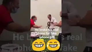 He #broke his  real #mobile #phone #for #fake #iphone #gift  #funny #short #shortvideo shorts #prank