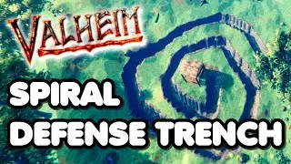 Spiral Defence Trench - a Valheim base defense idea