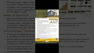 Application open for PhD admission notification SRM University 2025