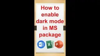 how to enable darkmode in MS powerpoint | MS word | MS excel #shorts