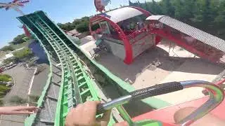 Blorks Attack Straddle Pipe-Scream Flat Ride On-Ride Hyperview POV clip 2 at Parc Spirou France 2025
