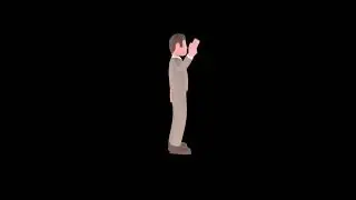 3D Cartoon Lawyer Character Turntable | Rejecting Hand Gesture Animation