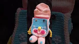 Adorable Handmade Colorful Crochet Toddler Backpack #etsy #etsyshop #handmade #crochet #toddler
