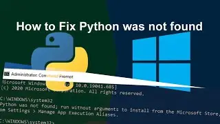 How to Fix Python was not found run without arguments to install from the Microsoft Store