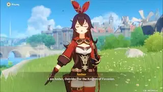 First In-Game Appearance Of Amber (English) - Genshin Impact