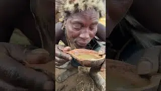 Breakfast time See how he got his favorite soup for breakfast #hadzabetribe