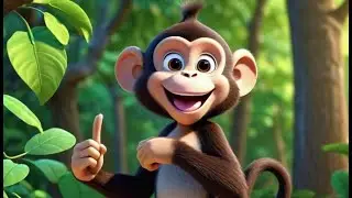 Cinco Macaquinhos Pulam no Galho de Pinhe | Can&ccedil;&atilde;o Infantil | Portuguese Nursery Rhyme | Kids Songs