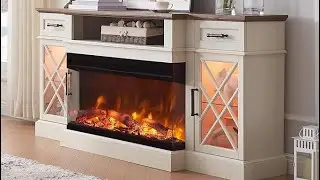 3-Sided Farmhouse Electric Fireplace TV Stand for TVs up to 80''