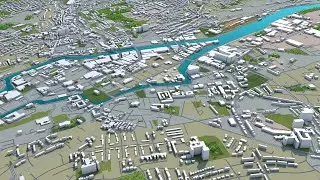 Cork city Ireland 3d model 30km