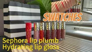 SEPHORA COLLECTION Outrageous Plump Hydrating Lip Gloss and Intense Hydrating Lip Gloss swatches!!