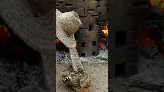 Queimado tijolos na caieira