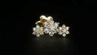Maria Tash: Three Flower Garland Diamond Threaded Stud Earring