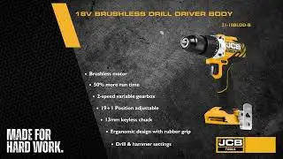 JCB 18V BRUSHLESS DRILL DRIVER 21-18LDD-B From JCB TOOLS