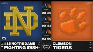 NCAA 24 Week 10 ACC: (15) Notre dame Fighting Irish vs Clemson Tigers