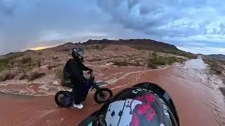 We went out in the wetlands trails in the rain (recorded on the x5)