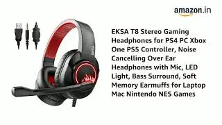 EKSA T8 Stereo Gaming Headphones for PS4 PC Xbox One PS5 Controller, Noise Cancelling Over Ear