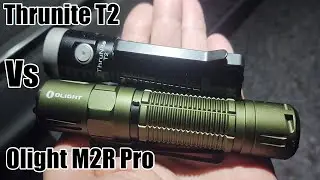 Thrunite T2 Vs Olight M2R Pro Warrior LED Flashlights | 21700 Battery | Flood Vs Spot Light