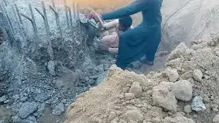 Concrete breaking|Concrete breaker machine|Pile breaking #road #Pile #pilerig #excavator #constructi