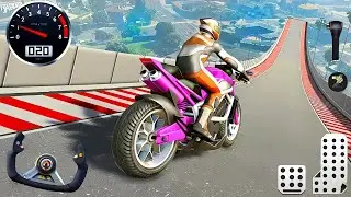 Super Hero Bike Mega Ramp Simulator 3D - Extreme Motocross Dirt Bike Stunt Racing - Android Gameplay
