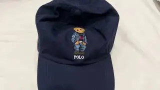 POLO RALPH LAUREN Mens Polo Bear Twill Baseball Cap Navy