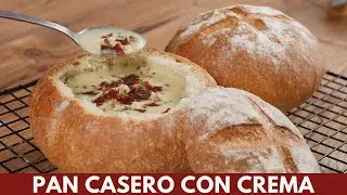 Pan casero doradito y crujiente, con crema de papa y ajo, tienes que probarlo | Katastrofa La Cocina